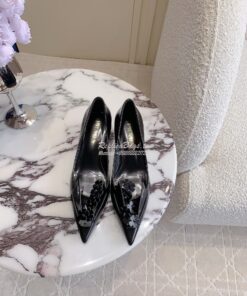 Replica Prada Brushed Leather Pumps With Floral Appliqués 1I300N