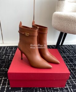 Replica Valentino Garavani Tan-Go Ankle Boot In Calfskin Leather 80mm 2