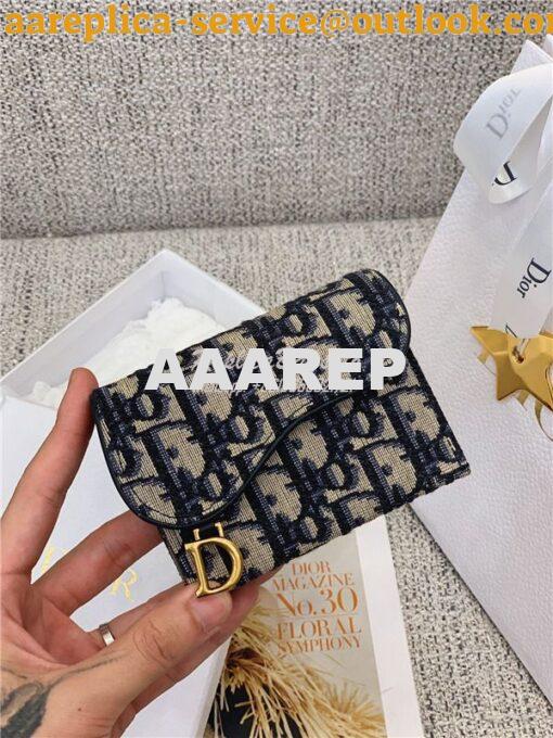 Replica Dior Saddle 5-gusset Card Holder Oblique Jacquard S5644