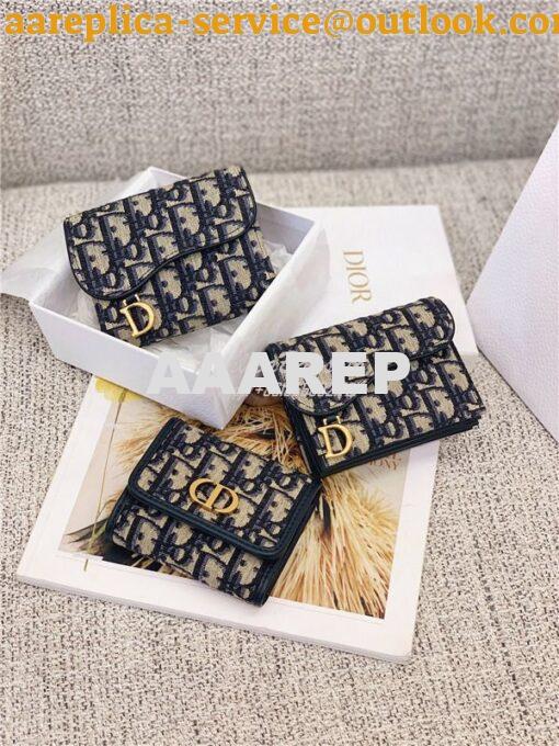 Replica Dior Saddle 5-gusset Card Holder Oblique Jacquard S5644 2