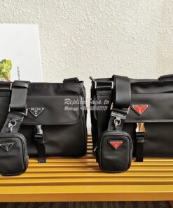 Replica Prada Nylon Cross-Body Bag 2VH110 Black