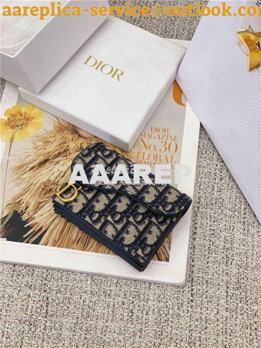 Replica Dior Saddle 5-gusset Card Holder Oblique Jacquard S5644 4