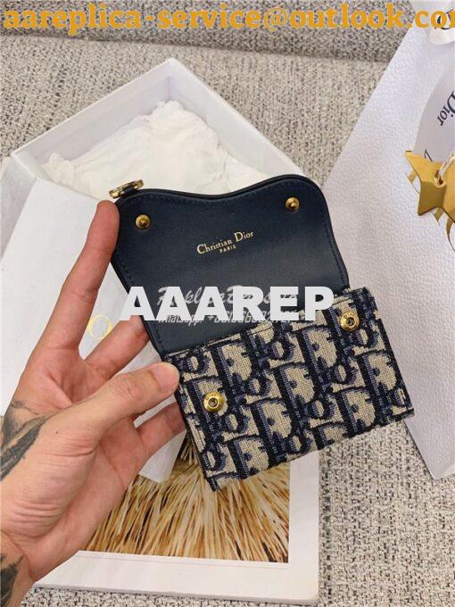 Replica Dior Saddle 5-gusset Card Holder Oblique Jacquard S5644 6