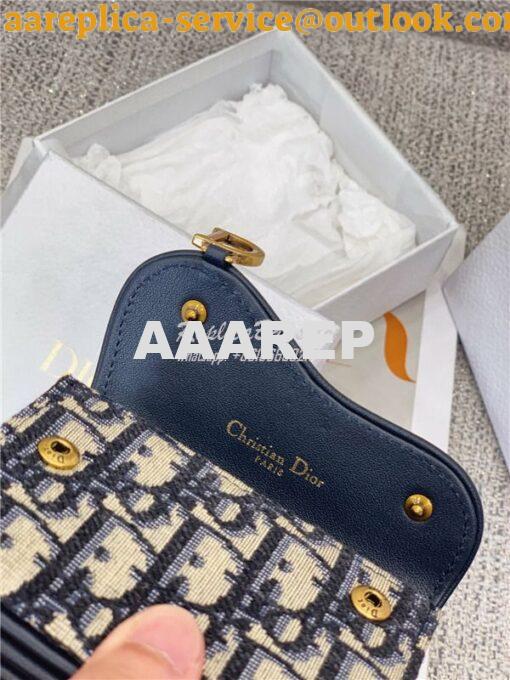 Replica Dior Saddle 5-gusset Card Holder Oblique Jacquard S5644 8