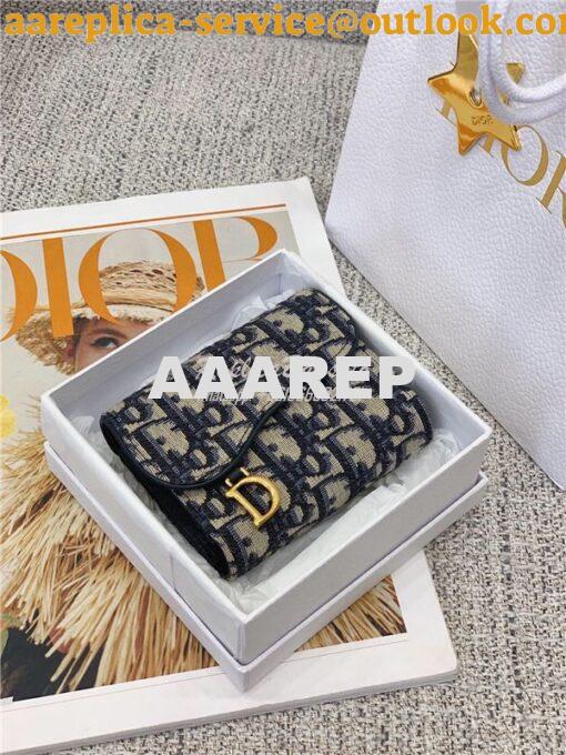 Replica Dior Saddle Lotus Wallet Oblique Jacquard S5652 3