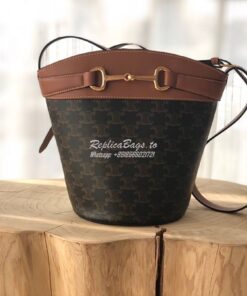 Replica Celine Bucket Crécy In Triomphe Canvas And Calfskin 192072