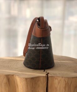 Replica Celine Bucket Crécy In Triomphe Canvas And Calfskin 192072 2