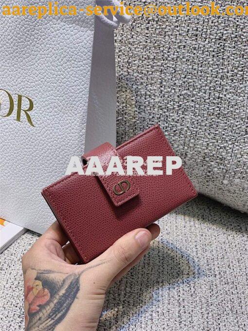 Replica Dior 30 Montaigne 5-Gusset Card Holder Grained Calfskin S2058 5