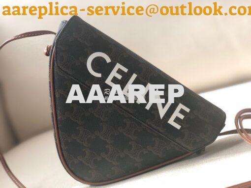 Replica Celine Triangle Bag In Triomphe Canvas 195902 5