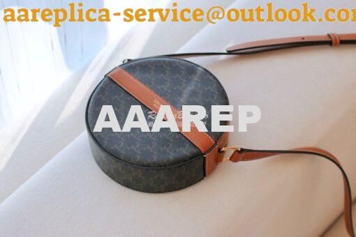 Replica Celine Round Purse On Strap In Triomphe Canvas And Lambskin 10