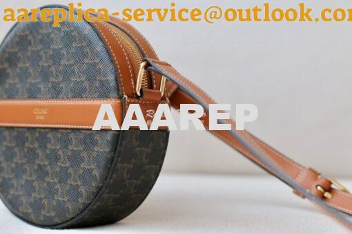 Replica Celine Round Purse On Strap In Triomphe Canvas And Lambskin 10 3