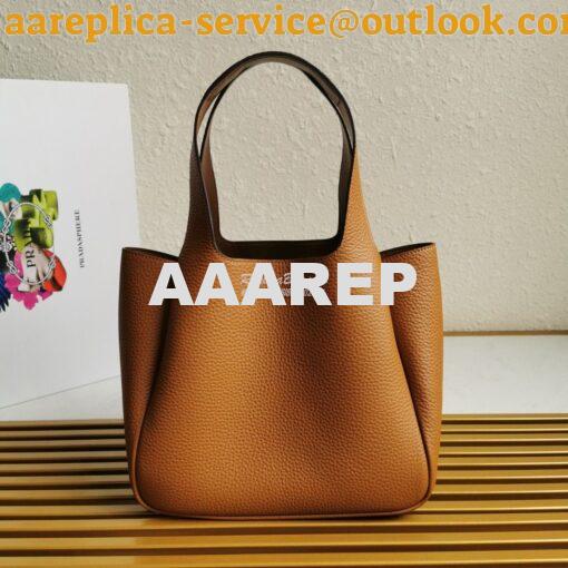 Replica Prada Leather Handbag 1BG335 Brown 9