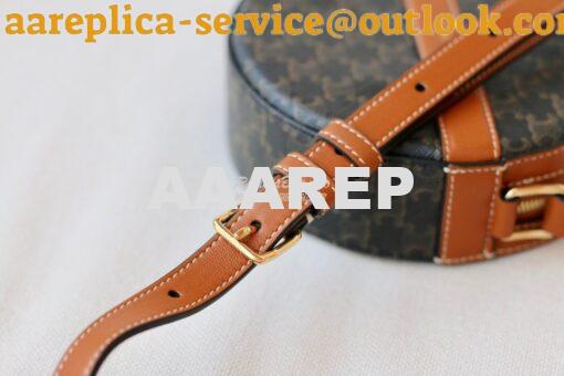 Replica Celine Round Purse On Strap In Triomphe Canvas And Lambskin 10 7