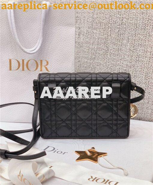 Replica Dior Lady Dior Pouch Lambskin Cannage S0855 Black 2