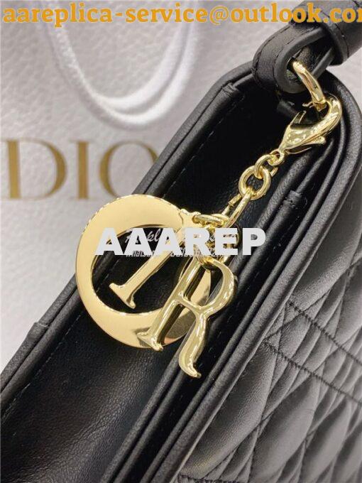 Replica Dior Lady Dior Pouch Lambskin Cannage S0855 Black 4