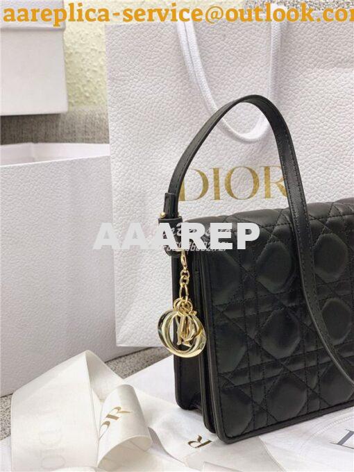 Replica Dior Lady Dior Pouch Lambskin Cannage S0855 Black 6