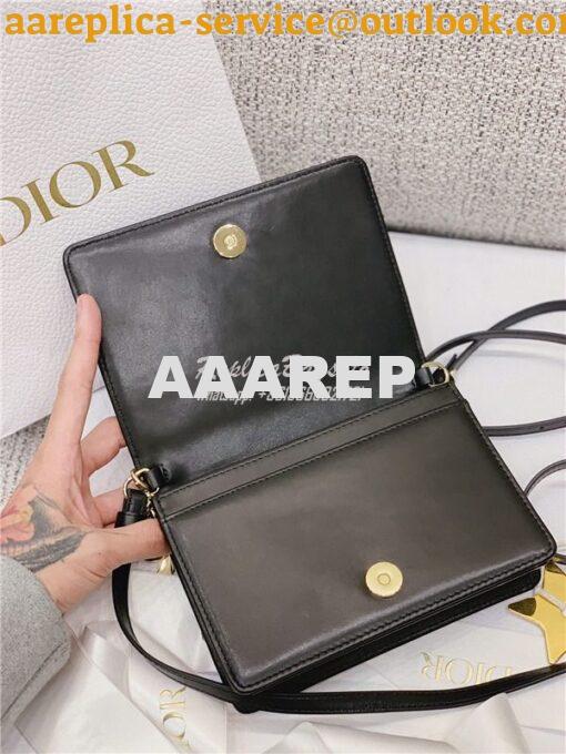 Replica Dior Lady Dior Pouch Lambskin Cannage S0855 Black 8