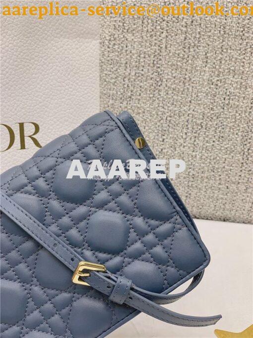 Replica Dior Lady Dior Pouch Lambskin Cannage S0855 Dark Denim 2