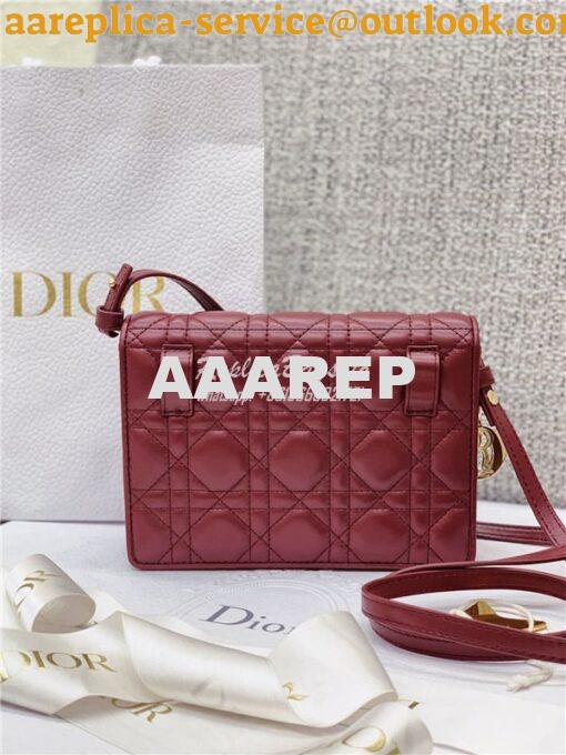 Replica Dior Lady Dior Pouch Lambskin Cannage S0855 Burgundy 2