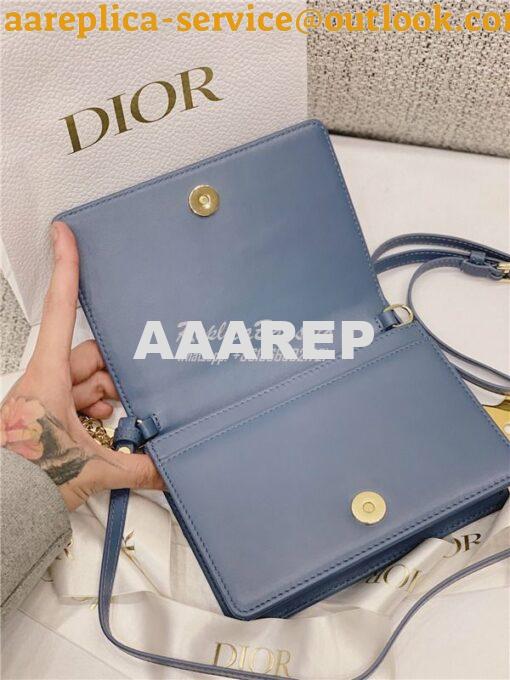 Replica Dior Lady Dior Pouch Lambskin Cannage S0855 Dark Denim 10