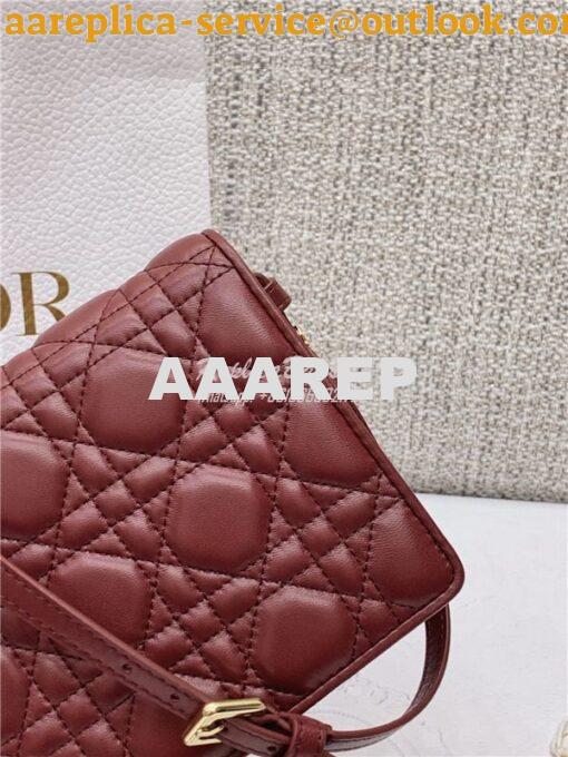 Replica Dior Lady Dior Pouch Lambskin Cannage S0855 Burgundy 3