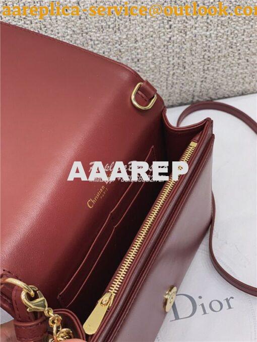 Replica Dior Lady Dior Pouch Lambskin Cannage S0855 Burgundy 9