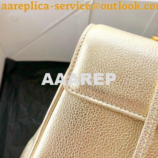 Replica Celine 16 Bag In Grained Calfskin 187373 2 Sizes Metallic Gold 6