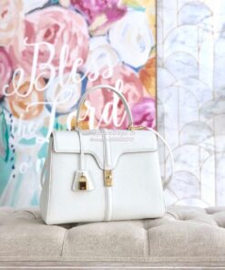 Replica Celine 16 Bag In Grained Calfskin 187373 2 Sizes White