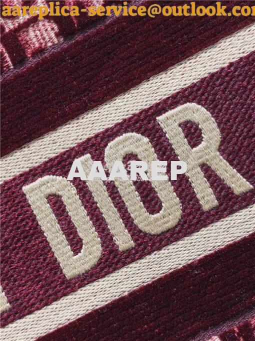 Replica Dior Book Tote Burgundy Dior Oblique Embroidered Velvet M1286 15