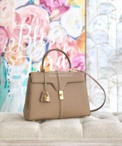 Replica Celine 16 Bag In Grained Calfskin 187373 2 Sizes Beige