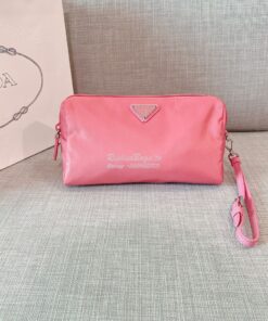 Replica Prada Fabric Cosmetic Pouch 1NE693 Begonia Pink