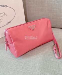 Replica Prada Fabric Cosmetic Pouch 1NE693 Begonia Pink 2