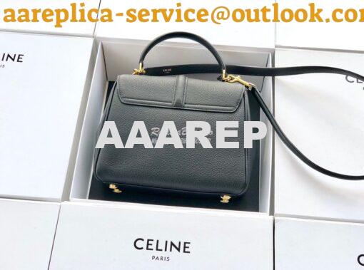 Replica Celine 16 Bag In Grained Calfskin 187373 2 Sizes Black 8