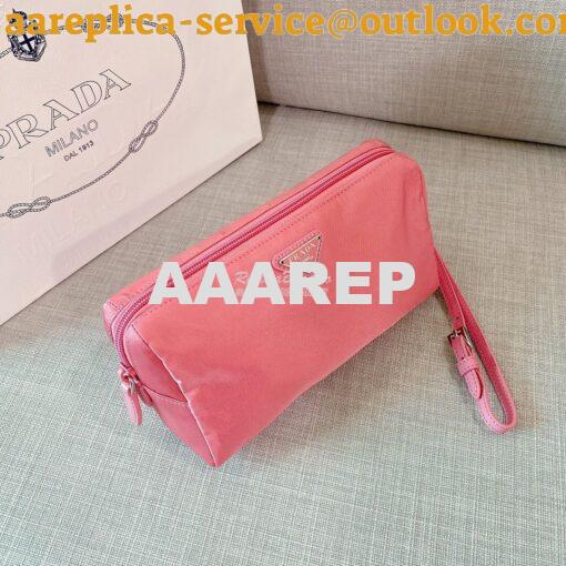 Replica Prada Fabric Cosmetic Pouch 1NE693 Begonia Pink 4