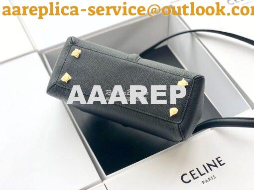 Replica Celine 16 Bag In Grained Calfskin 187373 2 Sizes Black 9