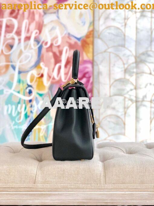 Replica Celine 16 Bag In Grained Calfskin 187373 2 Sizes Black 12