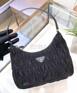 Replica Prada Nylon And Saffiano Leather Mini Bag 1NE204 Black