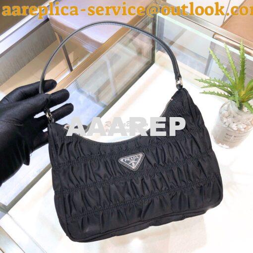 Replica Prada Nylon And Saffiano Leather Mini Bag 1NE204 Black