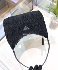 Replica Prada Nylon And Saffiano Leather Mini Bag 1NE204 Black 2