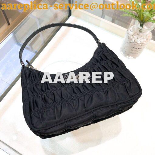 Replica Prada Nylon And Saffiano Leather Mini Bag 1NE204 Black 3