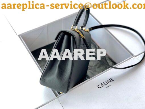 Replica Celine 16 Bag In Grained Calfskin 187373 2 Sizes Black 14