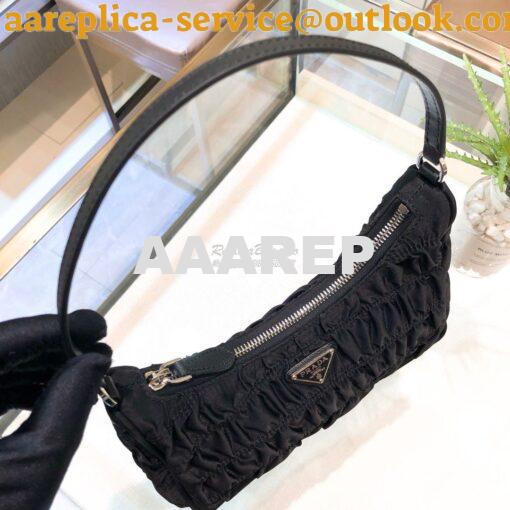 Replica Prada Nylon And Saffiano Leather Mini Bag 1NE204 Black 4