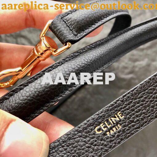 Replica Celine 16 Bag In Grained Calfskin 187373 2 Sizes Black 18