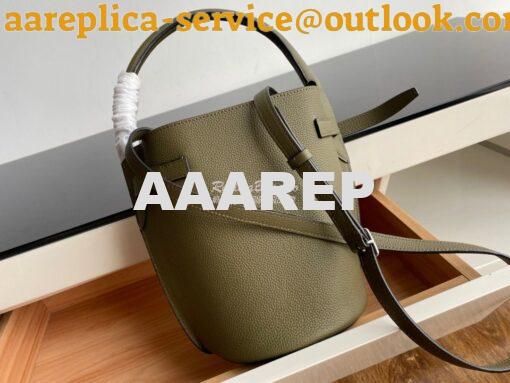 Replica Celine Big Bag Nano Bucket in Supple Grained Calfskin Army Gre 4