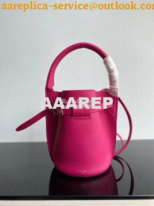 Replica Celine Big Bag Nano Bucket in Supple Grained Calfskin Fuschia 3