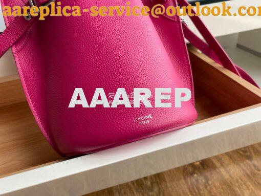 Replica Celine Big Bag Nano Bucket in Supple Grained Calfskin Fuschia 4