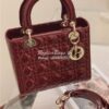 Replica Dior Medium Lady Dior Flap Cover Patent Calfskin Bag M0565 Den 11