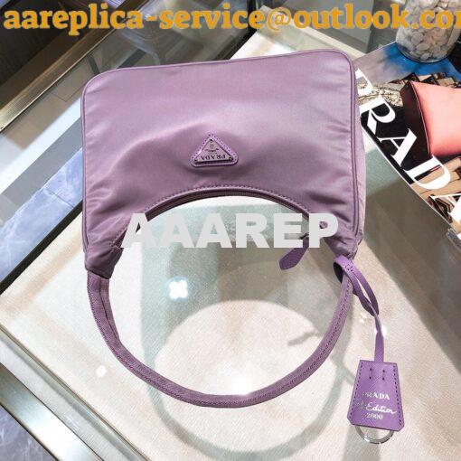 Replica Prada Re-Edition 2000 Nylon Mini-Bag 1NE515 Lavender 4