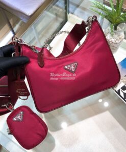 Replica Prada Re-Edition Nylon Multi-Pochette Bag 1BH204 Wine