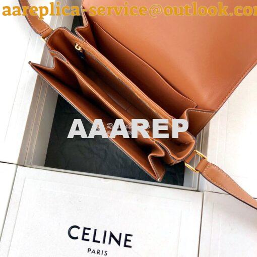 Replica Celine Triomphe Bag in Chaîne Triomphe Canvas And Calfskin 11